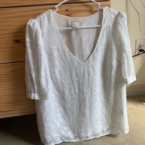 White Vneck Blouse